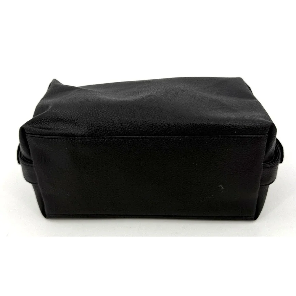 Calvin Klein Black Dop Kit Toiletry Bag Cosmetic Case Travel Pebble Faux 5